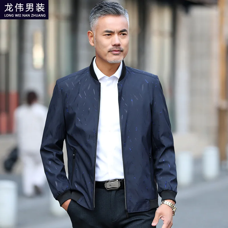 

Dad Autumn Clothing Coat 2018 New Style Middle-aged Men Autumn Casual Thin Jacket Spring And Autumn Middle-aged Men'S Wear