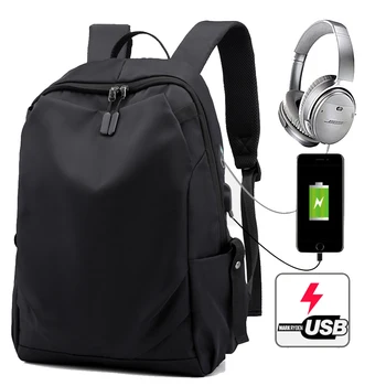

Polyester Laptop Backpack High School Student College Students USB Charging bag Oxford Man's Backpack