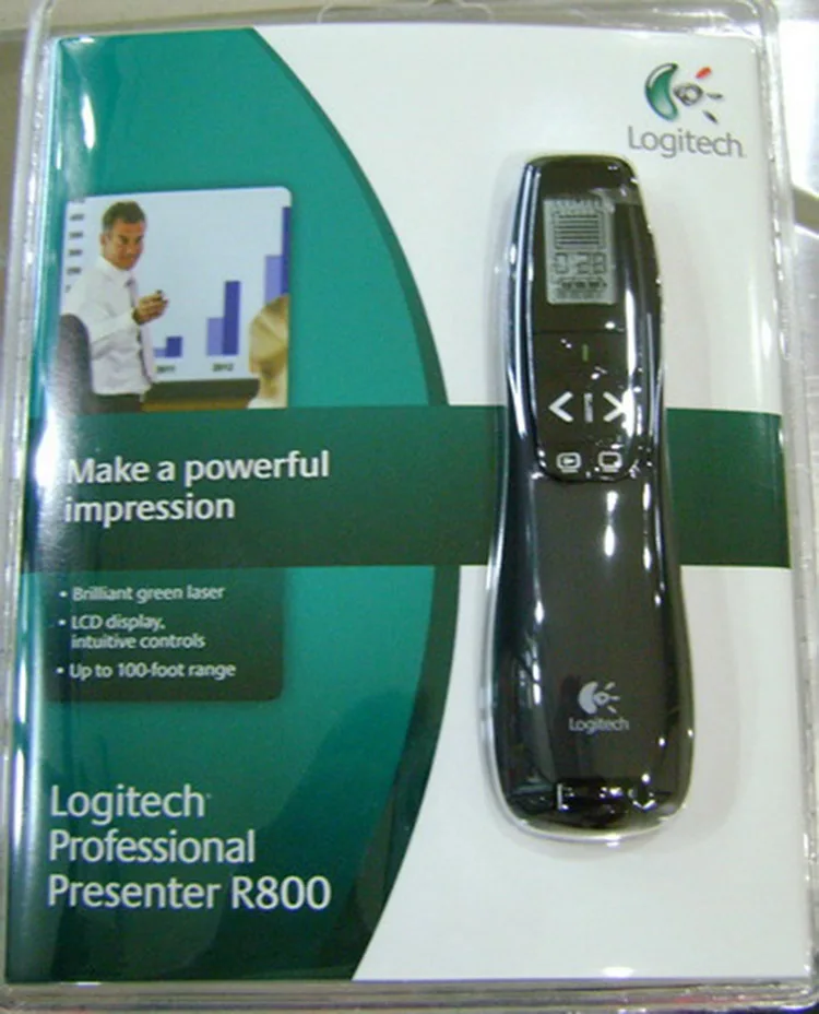 5mw Logitech Pointer R800 2.4 GHz Wireless Presenter remote LED For Use Office