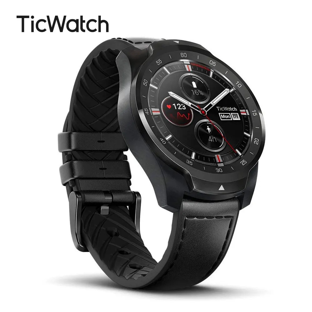

TicWatch Pro Black Smart Watch Layered Display Technology Android&iOS comptible Bluetooth GPS IP68 NFC Payment Mobvoi Original