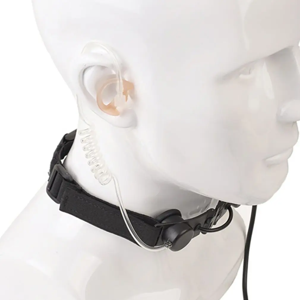 1 комплект элемент Тактический нашейный микрофон односторонний ухо заглушки горло Mai Воздушная трубка вакуумные наушники домофон