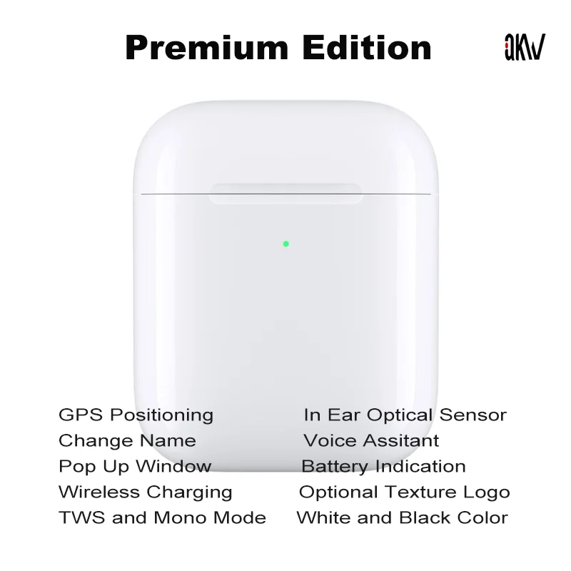 

AKW Air 2 (Higher Version)1:1 clone TWS Change Name Bluetooth Earphones Gaming Headset Wireless Charging Case InEar Stereo GPS