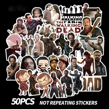 

50pcs Walking dead Stickers Anime Pegatina On The Laptop Fridge Phone Skateboard Suitcase Funny Cool Sticker
