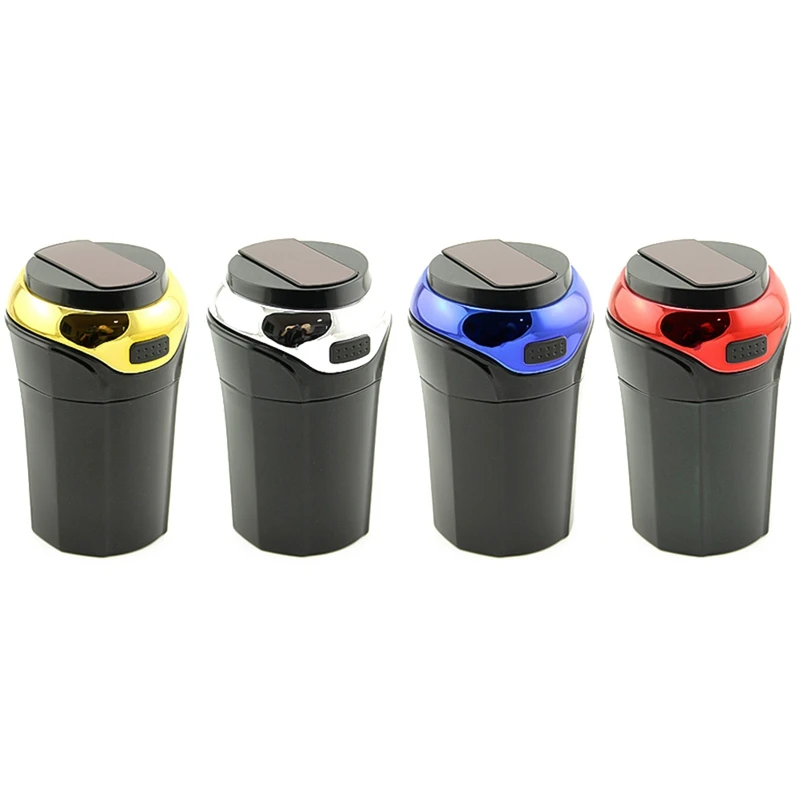 

3 In 1 Rechargeable Car LED Ashtray Car Trash Can Removable Cigarette Lighter LED Light For Car Cup Holder