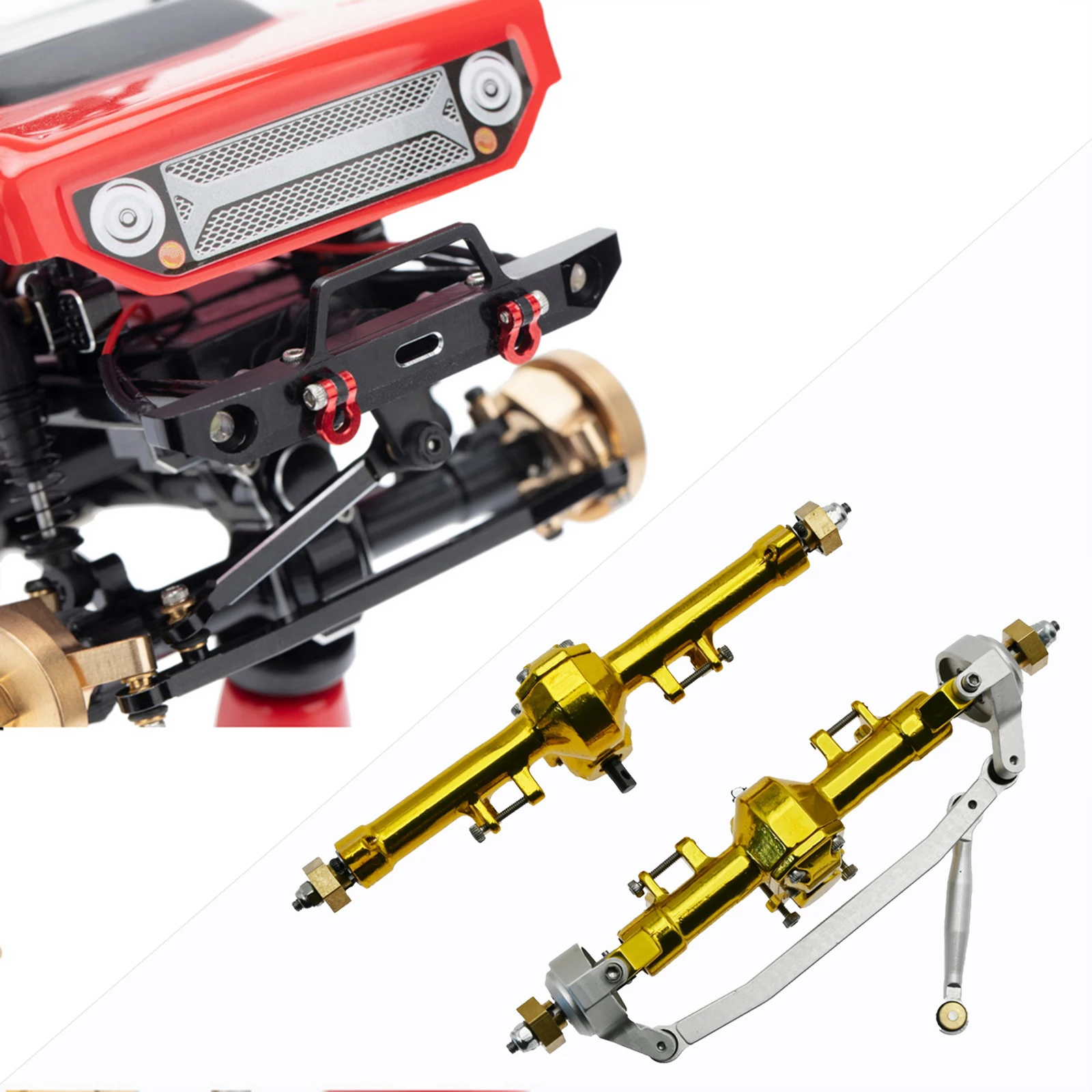 Facibom for 1/24 RC Crawler Car Axial SCX24 90081 AXI00002 Parts Metal Front & Rear Axle Diff Cover Upgrade Accessories Facibom for 1/24 RC Crawler Car Axial SCX24 90081 AXI00002 Parts Metal Front & Rear Axle Diff Cover Upgrade Accessories