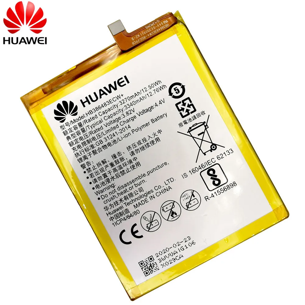 HuaWei 100% Оригинальная батарея HB386483ECW для Huawei Honor 6X G9 plus Maimang 5 3340 мАч сменная телефона