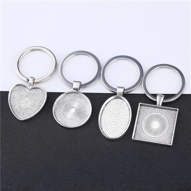 JUYA 10 teile/los Cabochon Blank Schlüsselbund Anhänger Basis Handgemachte Schlüssel Kette Schlüsselring Für Anhänger Halskette DIY Schmuck, Die Entdeckungen