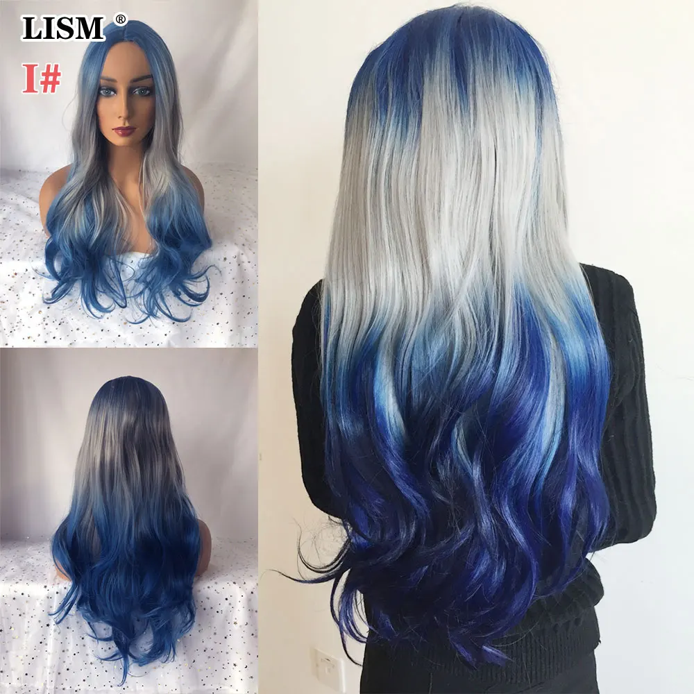Blonde Lace Front Wigs Peluca Pelo Natural Mujer Pelucas Rubia Ondulada Progressiva Cabelo Blue Rainbow Wig Tete Perruque Femme