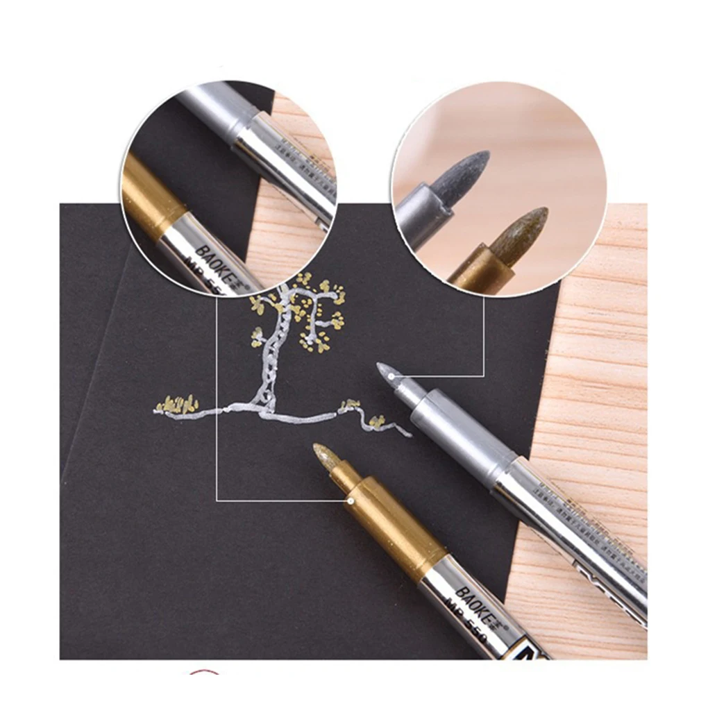 DIY крафт металлическая ручка Золото Серебро пластиковый маркер живопись металлические ручки