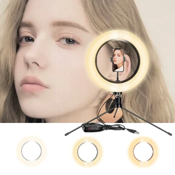 

8" Dimmable LED Selfie Ring Light with Tripod USB Camera ring ligth Lamp flexible macro flash for Photography Video Studio