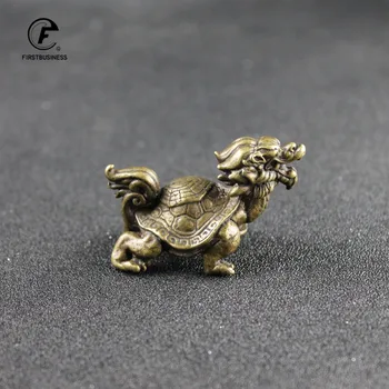 

Antique Bronze Chinese Lucky Beast Dragon Turtle Figures Vintage Copper Animal Xuan Wu Statue Ornaments Desk Decorations Tea Pet