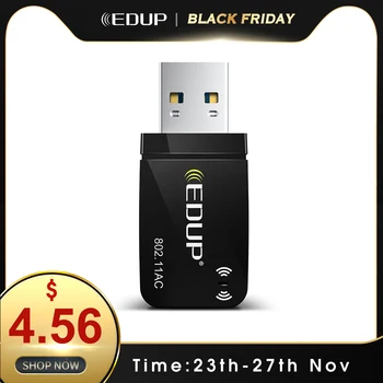 

EDUP 1300Mbps Mini USB3.0 Wifi Adapter Wifi Network Card Dual Band 5.8G/2.4GHz Wireless AC USB Adapter for PC Desktop Laptop