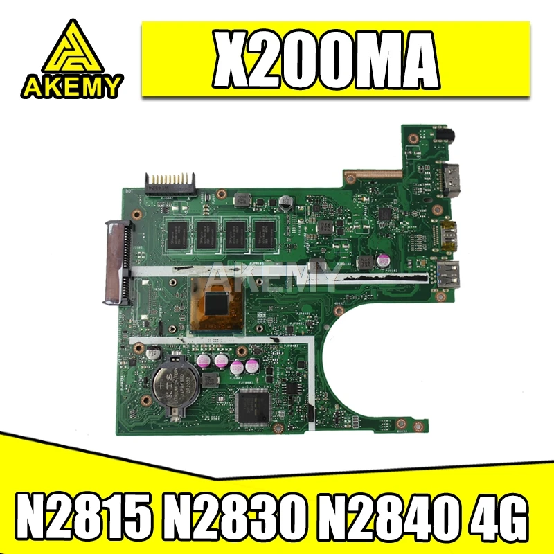 Akemy X200MA Motherboard For Asus F200M X200M X200MA Laptop motherboard Mainboard N2815/N2830