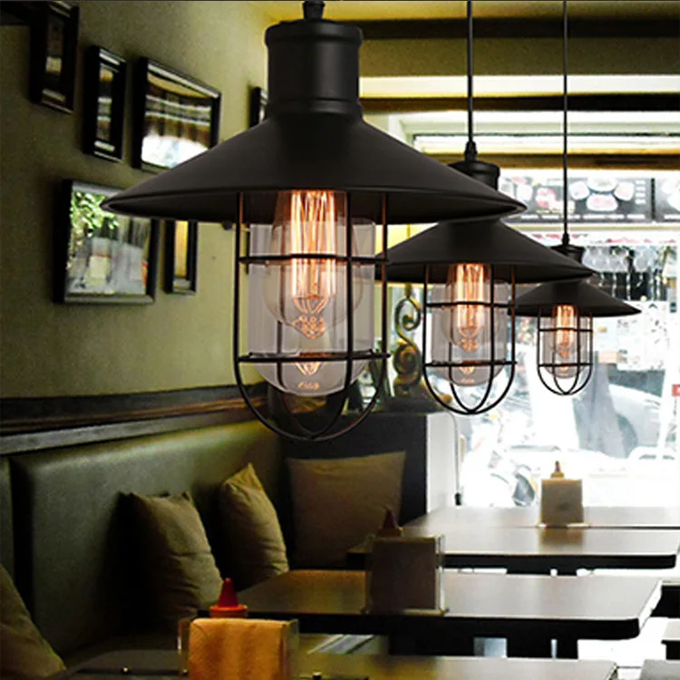 American-Style Village LOFT Industrial-Style Warehouse Bar Counter Restaurant Retro Creative Single-head Small Droplight