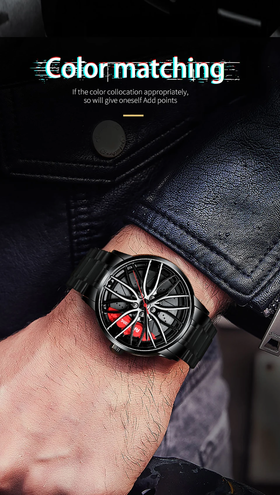 NEKTOM Design Sport Car Rim Hub Men Watch Stainless Steel 14 NEKTOM Design Sport Car Rim Hub Men Watch Stainless Steel 20