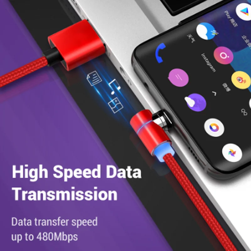 3а Магнитный кабель Micro usb type C кабель 90 градусов Micro USB кабель быстрой зарядки USB C кабель для samsung мобильного телефона шнур