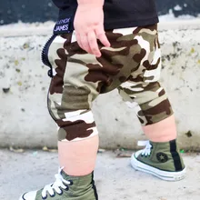 Детские штаны одежда для малышей, спортивный костюм для мальчиков, штаны-шаровары, модные красивые штаны-шаровары на молнии, с завышенной талией с камуфляжным принтом Повседневная одежда HOOLER