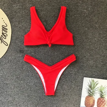 

Low Waist Bikini 2020 Mujer Womens Bathing Suits Push Up Sexy Biquini High Cut Swimsuit Swimming Solid Bikini Swimwear Women