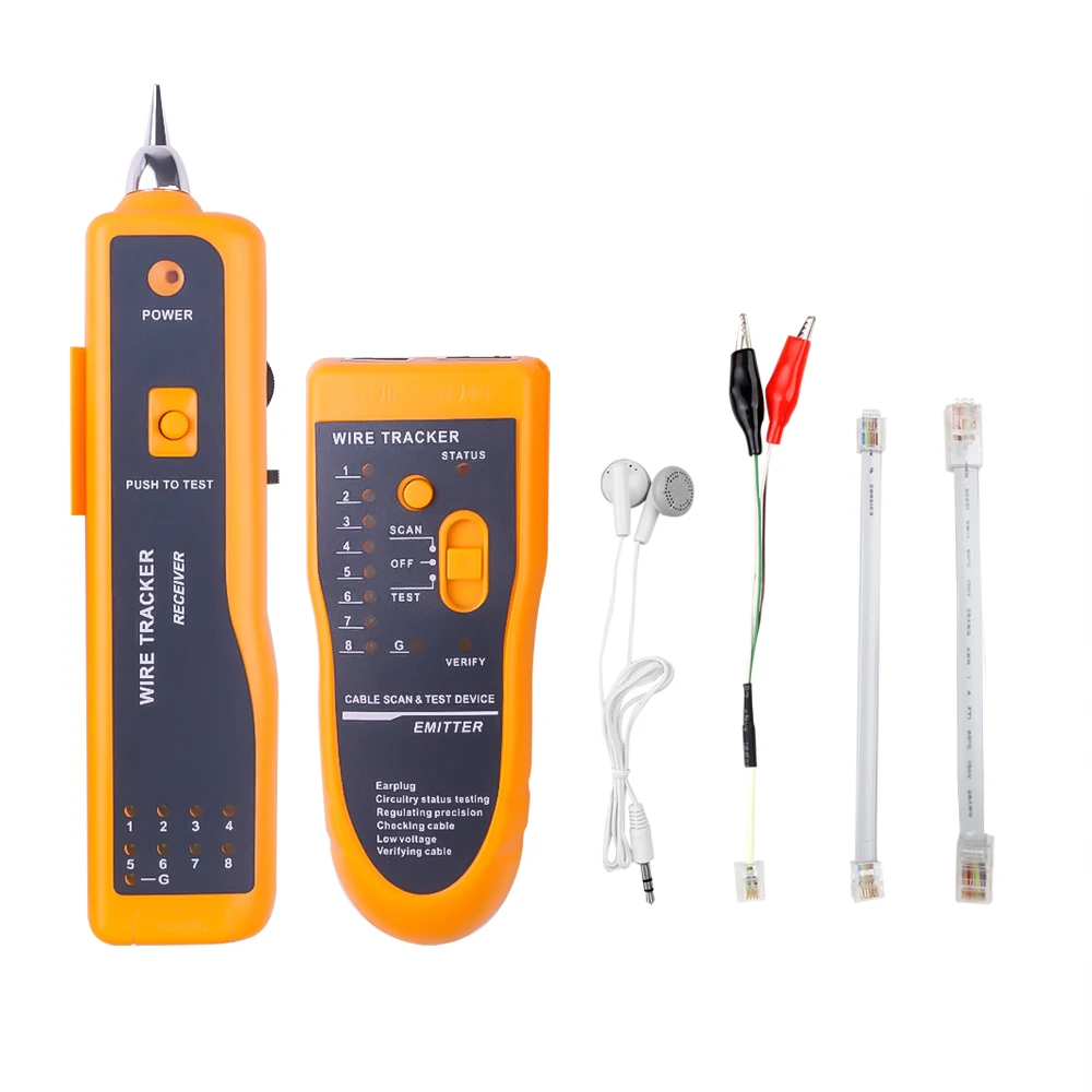 Cat5 Cat6 RJ45 LAN Network Cable Tester Line Finder RJ11 Telephone Wire Tracker Tracer UTP STP Diagnose Tone Network Tool Kit 