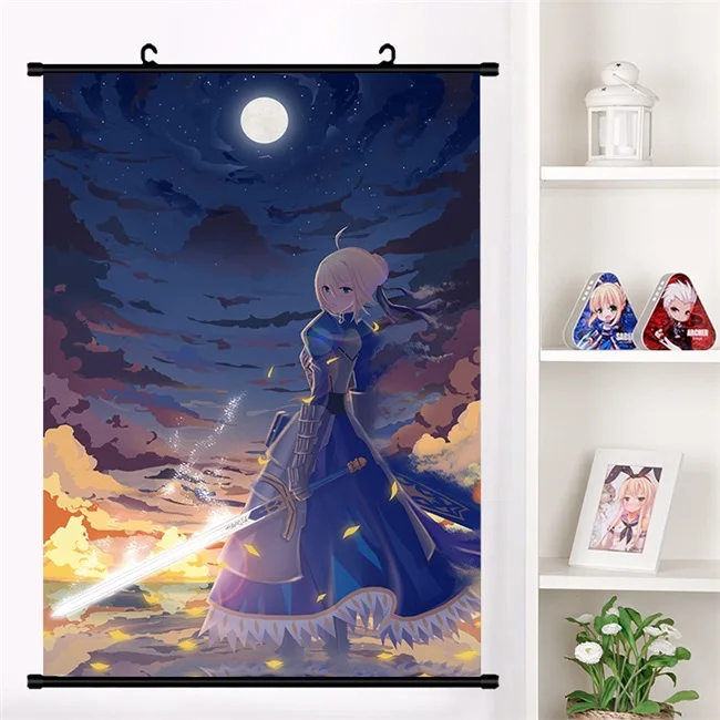 Аниме Fate/stay night Altria Пендрагон сабля игра Аниме настенные настенный плакат отаку коллекция домашнего декора искусства - Цвет: D