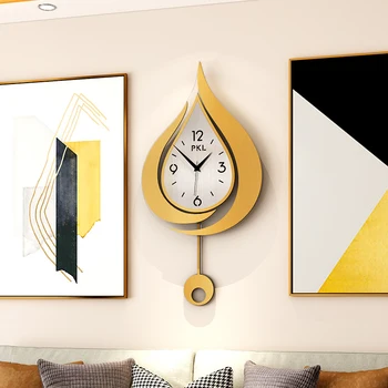 

Large Art Wall Clock Pendulum Luxury Living Room Abstract Silent Creative Wall Clock Nordic Decoracion Hogar Home Decor DA60WC