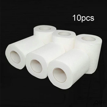 

10 Pack Home Toilet Paper 3 Ply Family Roll Paper for Hotel Housewarming Gifts