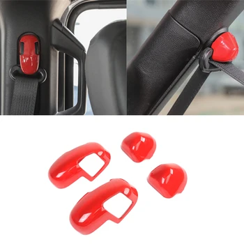 

Car Interior Sliver/Red Seat Safety Belt Limit Button Cover Trim for Jeep Wrangler JL 2018 ABS Decoration Auto Accessories 4Pcs