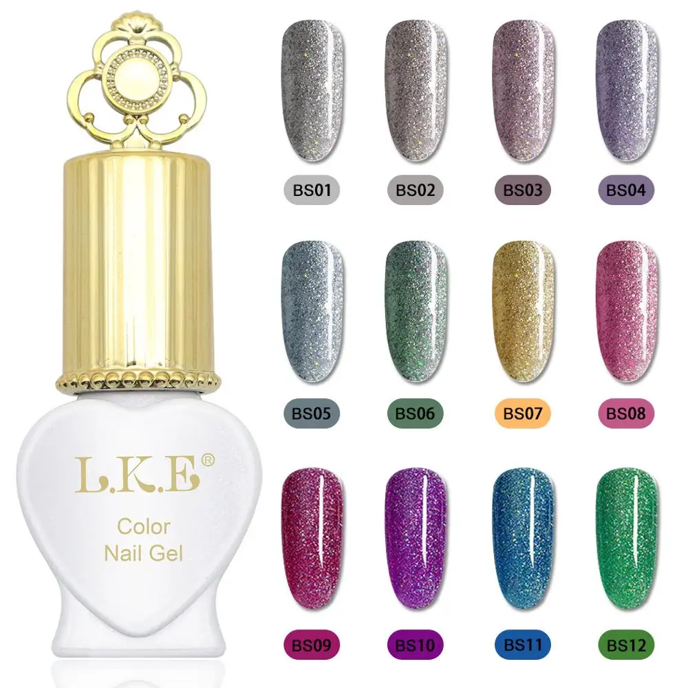 

2020 New LKE supply nail art 8ML supper diamond shining glitter sequin starry platinum nail enamel gel polish
