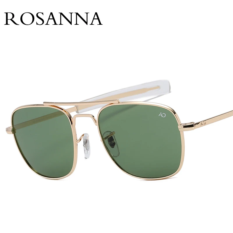 Модные квадратные солнцезащитные очки es для мужчин, роскошные брендовые дизайнерские солнцезащитные очки es для мужчин, американские армейские военные оптические стеклянные линзы Oculos