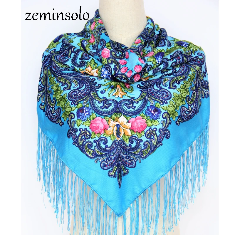 Scarves for Women Shawls Wraps Fashion Cotton Square Scarf Female Russian Tassels Hijab Bandana Stoles Pashmina Scarves Foulard