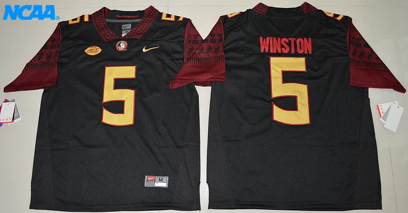 Новое поступление, высокое качество, Jameis Winston#5, футболки для колледжа, ограниченная серия, майки, S-XXXL - Цвет: 3
