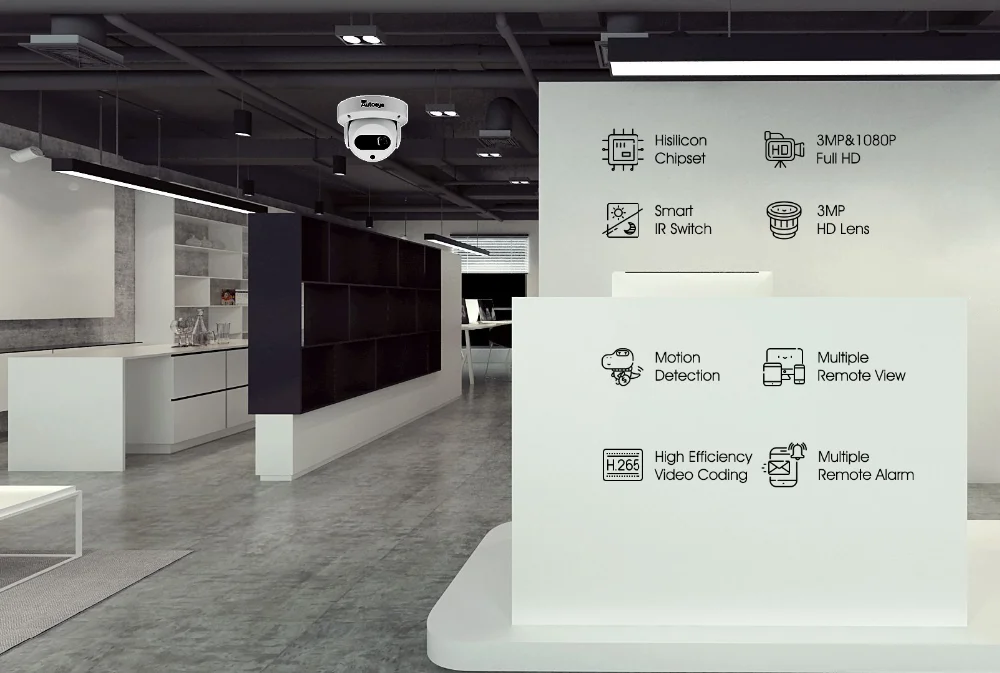 Autoeye 2,8 мм PoE IP камера 3MP 1080P оповещение по электронной почте XMEye App Alarm ONVIF P2P Обнаружение движения RTSP 48 в CCTV для помещений