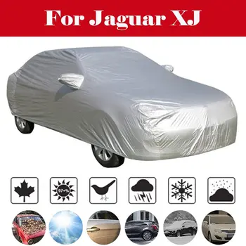 

Full Car Covers Snow Ice Dust Sun UV Shade Cover Foldable Light Silver Auto Car Outdoor Protector Cover For Jaguar XJ