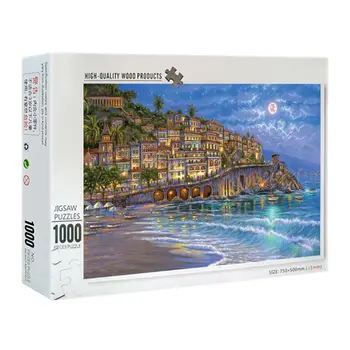 

New 1000 Pieces Romantic night Puzzles Wooden Jigsaw Puzzles Floor Puzzle Intellectual Game Learning Education Decompressio