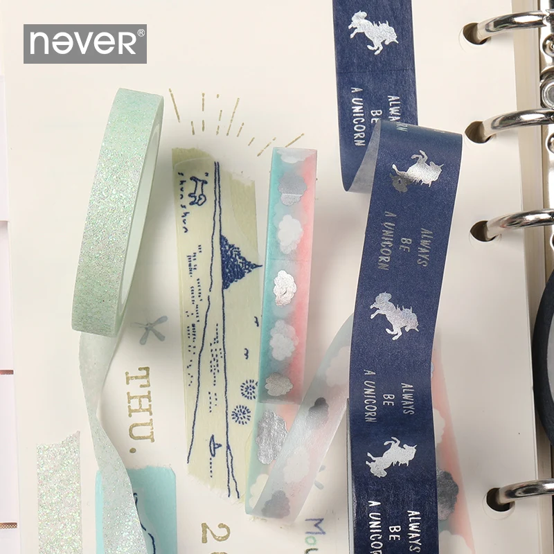 Never Unicorn серия Фольга Золотая серебряная Декоративный Рождественский скотч набор