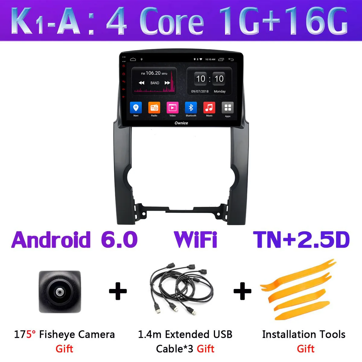360 ° камера 4G LTE Android 9,0 8Core 4G+ 64G SPDIF DSP CarPlay автомобильный мультимидийный Навигатор Радио для KIA Sorento 2009 2010 2011 2012 2013 - Цвет: K1-A