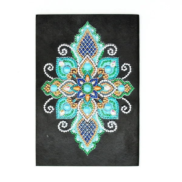 Meian DIY Art Алмазный альбом для рисования дневник круглый дрель вышивка мозаикой из стразов A5 64 страниц картина сова с изображением павлиньей мандалы - Цвет: NB10
