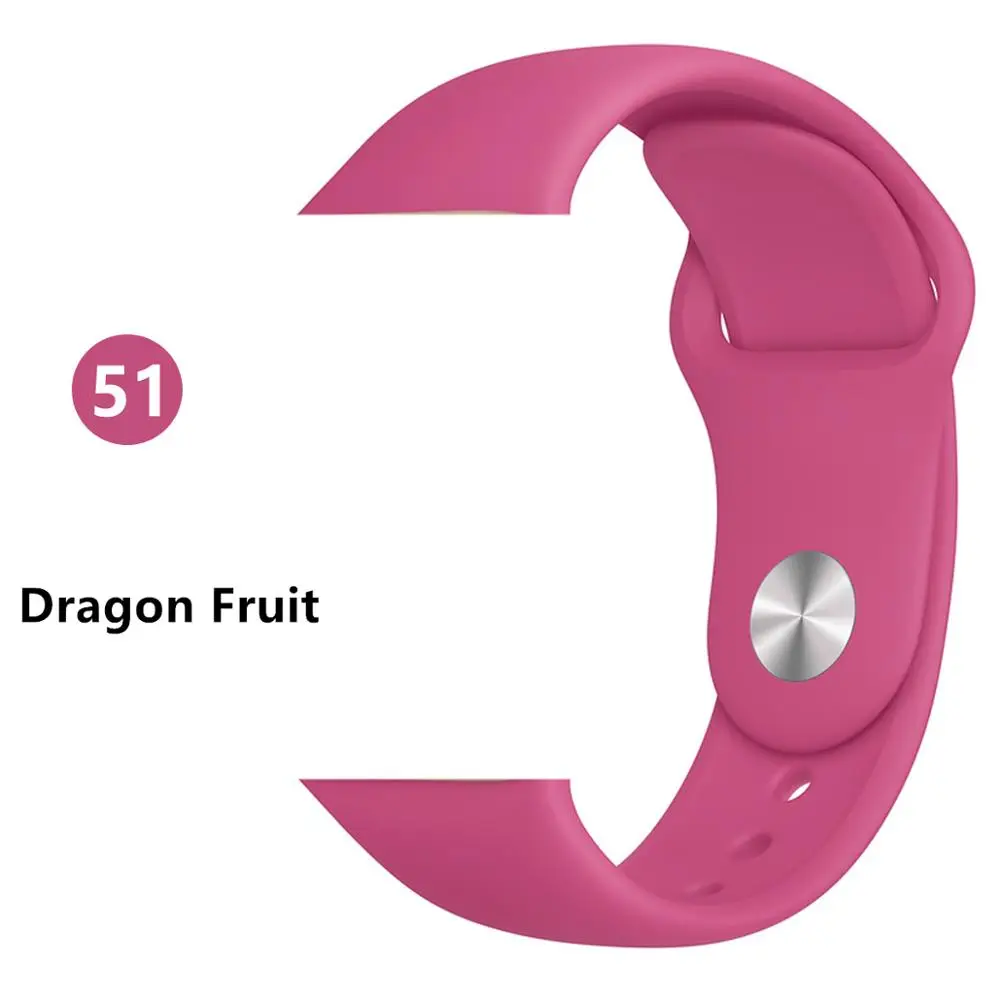 Ремешок для Apple Watch 44 мм/40 мм iWatch 42 мм 38 мм силиконовый спортивный браслет ремешок для Apple watch 5 4 3 2 1 40 44 мм - Цвет ремешка: Dragon Fruit