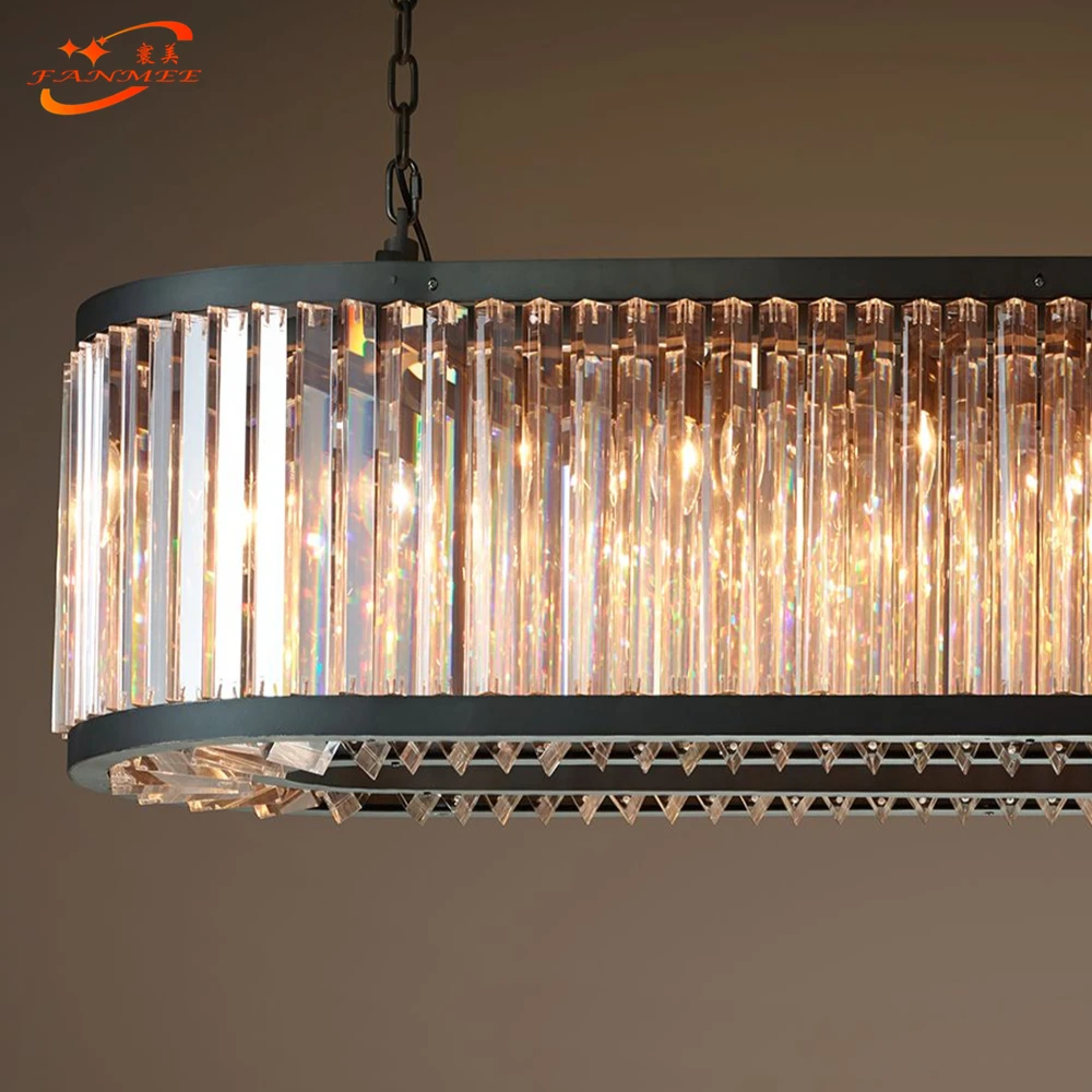 Welles Clear Crystal Round Chandelier Lighting Modern Smoke Cristal Chandelier Lamp Retro Nordic LED Chandelier Hanging Light