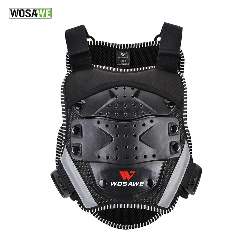 Scooter Skating WOSAWE Kids Body Armor Adjustable Motorcycle Chest Back Spine Protector Vest for 5-16 Years Old Children Dirt Bike Skiing