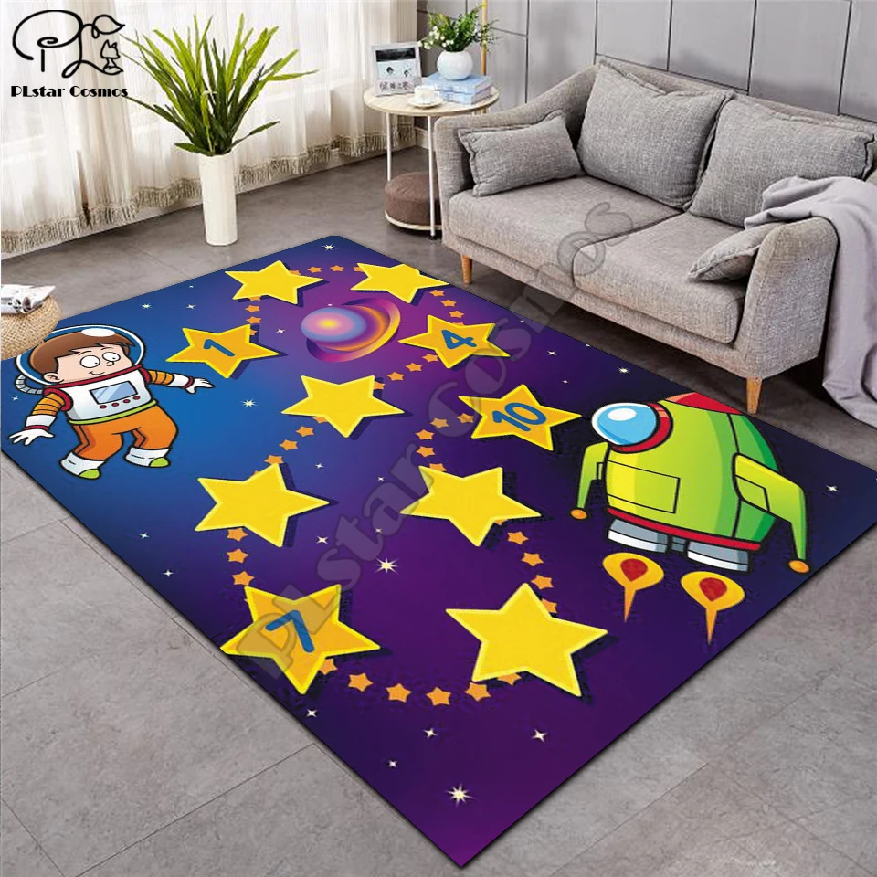 

Crawling mat Fantasy fairy Cartoon Kids Play Mat Board Game mat map Large Carpet for Living Room Cartoon Planet Rugs Maze -10