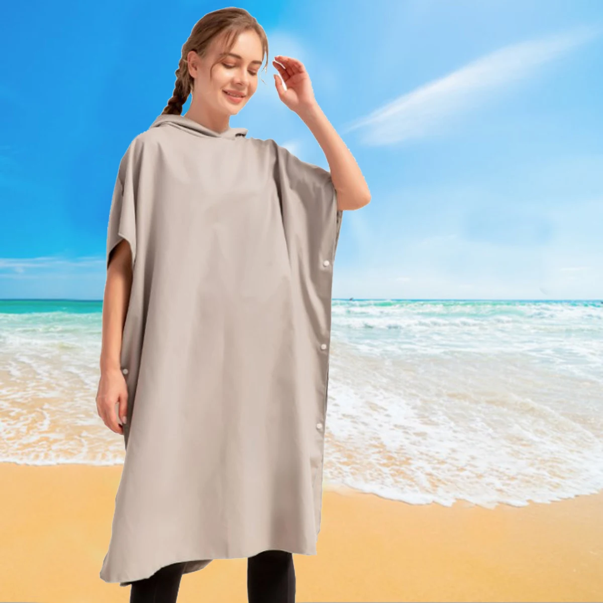 Poncho de playa con capucha para adultos, Poncho de piscina de secado  rápido, Poncho de baño, Accesorio de playa, Toalla cambiante, Bata de  playa, Toalla poncho -  España