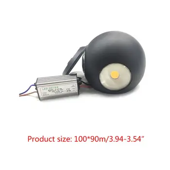 

Outdoor Wall Sconces LED Modern Exterior Light Fixtures Waterproof Black Round T8WE