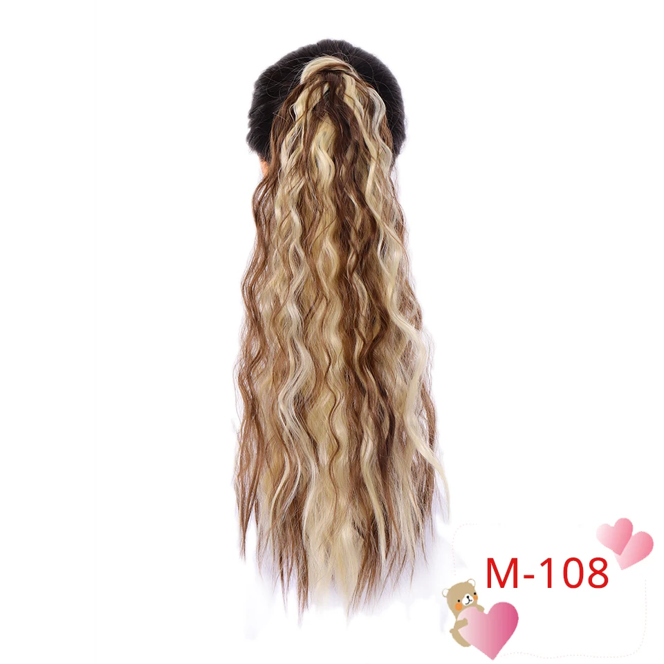 MEIFAN, длинные афро кудрявые конский хвост, высокотемпературное волокно, синтетические волосы на липучке, накладные волосы - Цвет: 108