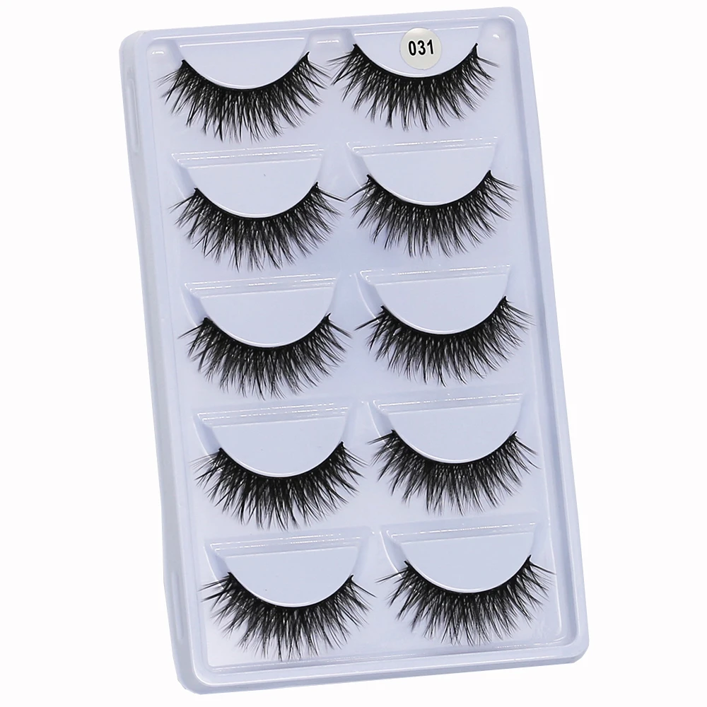 WOMELL Lashes 1 коробка ресницы натуральные длинные 3d ресницы ручной работы накладные ресницы Пластиковые Хлопковые Стебли макияж, накладные ресницы - Цвет: W031