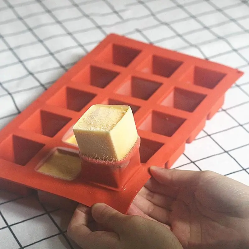 15 отверстий Squaere 3D антипригарная силиконовая форма для торта для выпечки DIY Желе Маффин мороженое, мусс инструмент для шоколада 72XF