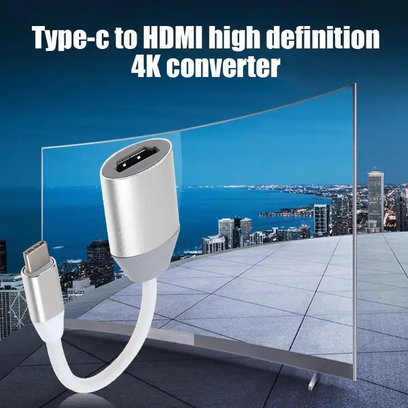 Usb type C к HDMI адаптер из алюминиевого сплава USB 3,1 в преобразователь видеосигнала HDMI Классический Тонкий тип-c до 4K HD HDMI конвертер Расширение