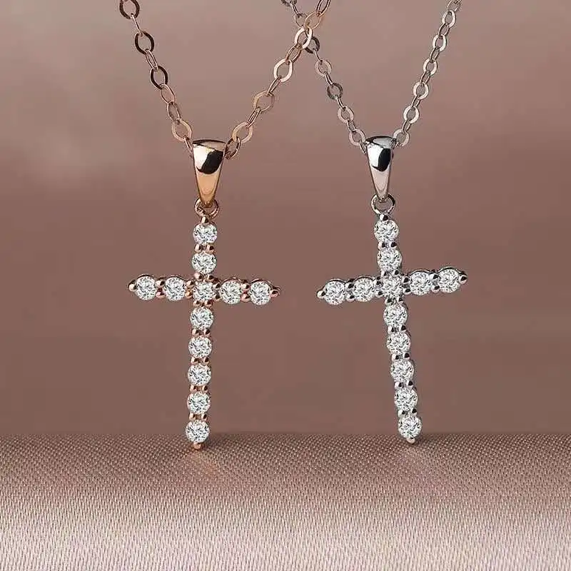 Классический Mossan алмаз S925 крест кулон ожерелье VVS чистота восемь сердец восемь стрел резка G цвет подходит для мужчин