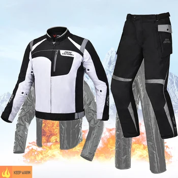 

Motocentric Waterproof keep warm Motorcycle Jacket Pants Suits Reflect Racing Winter Jackets Pants Motocross Trousers Coats Men