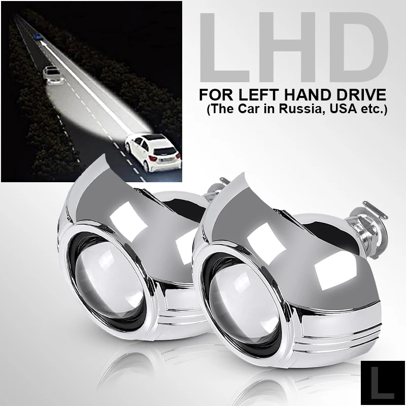 Мини 2,5 дюймов HID Bi xenon проектор фары линзы Автомобильные фары линзы комплект для модернизации H1 Max кожухи H4 H7 стайлинга автомобилей - Цвет: LHD with MAX Housing